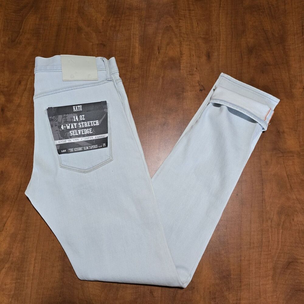 NEW Hiroshi Kato 4 Way Stretch The Scissors Slim Tapered Selvedge Jeans 29x34